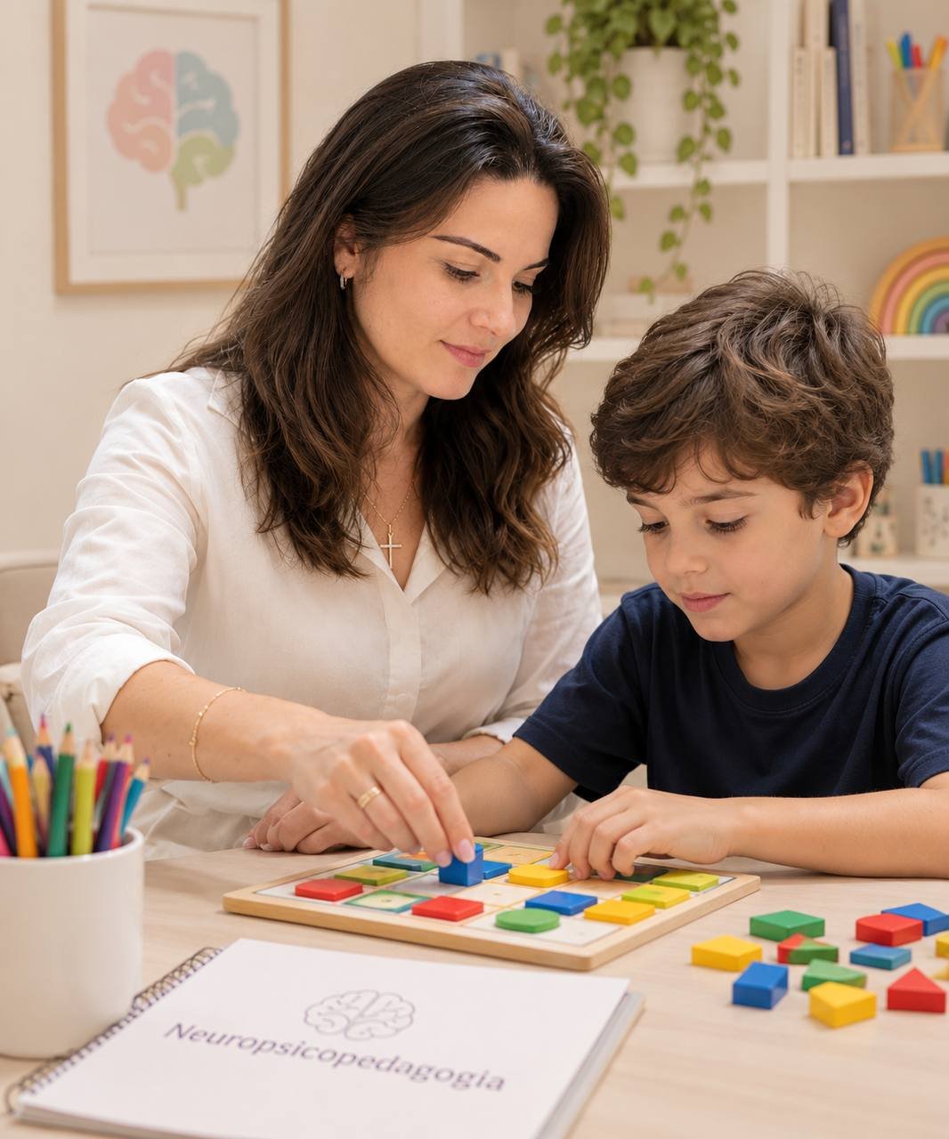 Sessão de neuropsicopedagogia com criança